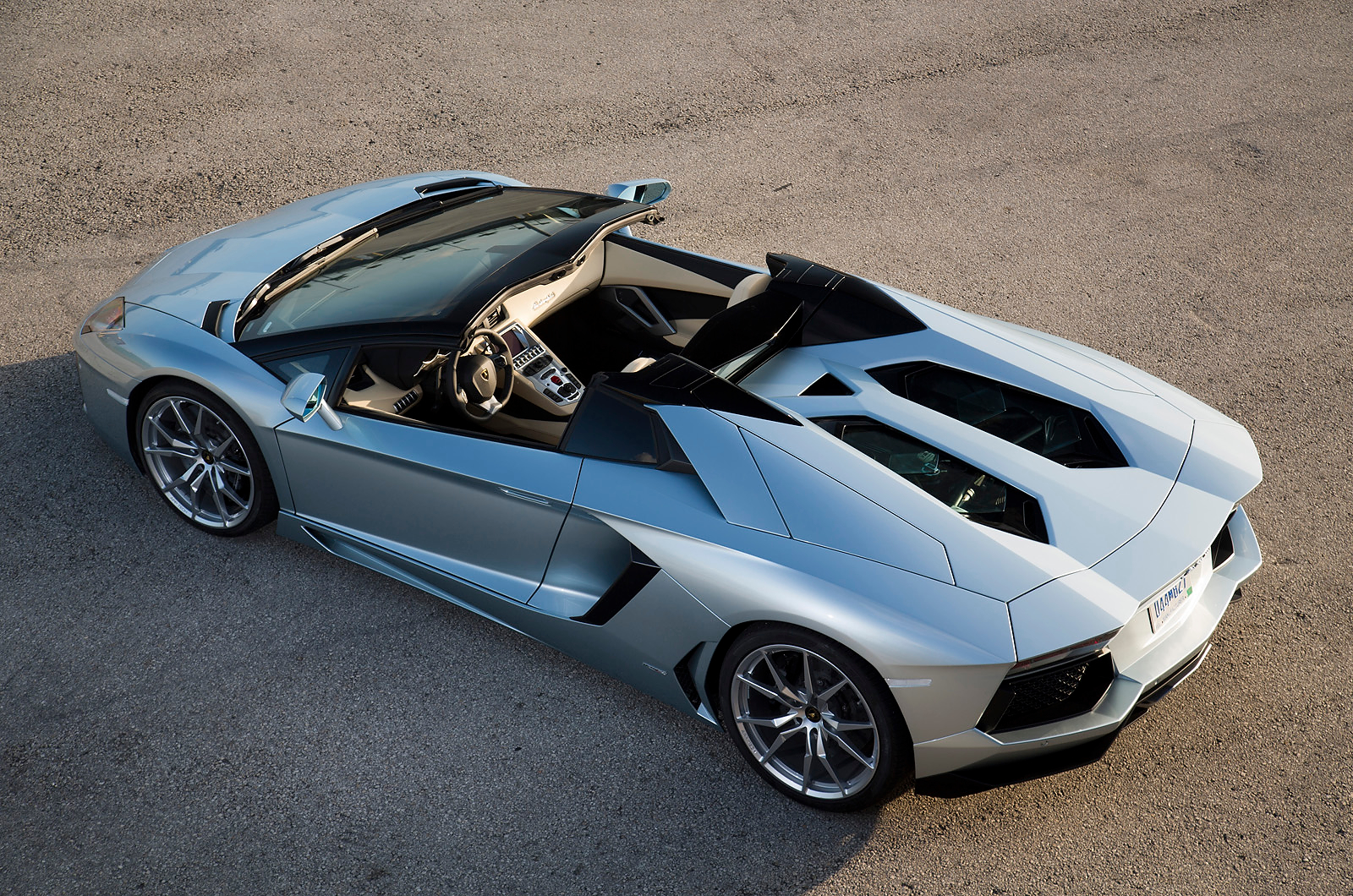 2014, Lamborghini, Aventador, Roadster, Supercar, Silver Wallpaper