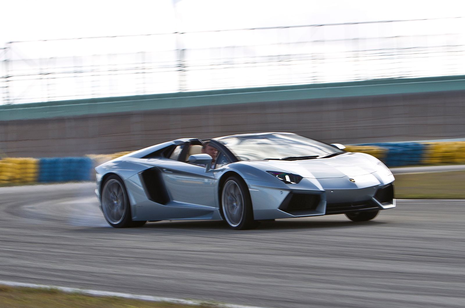 2014, Lamborghini, Aventador, Roadster, Supercar, Silver Wallpaper