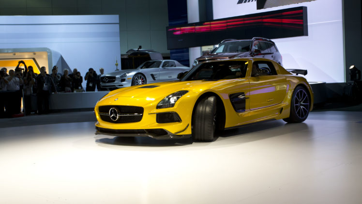 2014, Mercedes benz, Sls, Amg, Black, Series, Supercar, Yellow HD Wallpaper Desktop Background