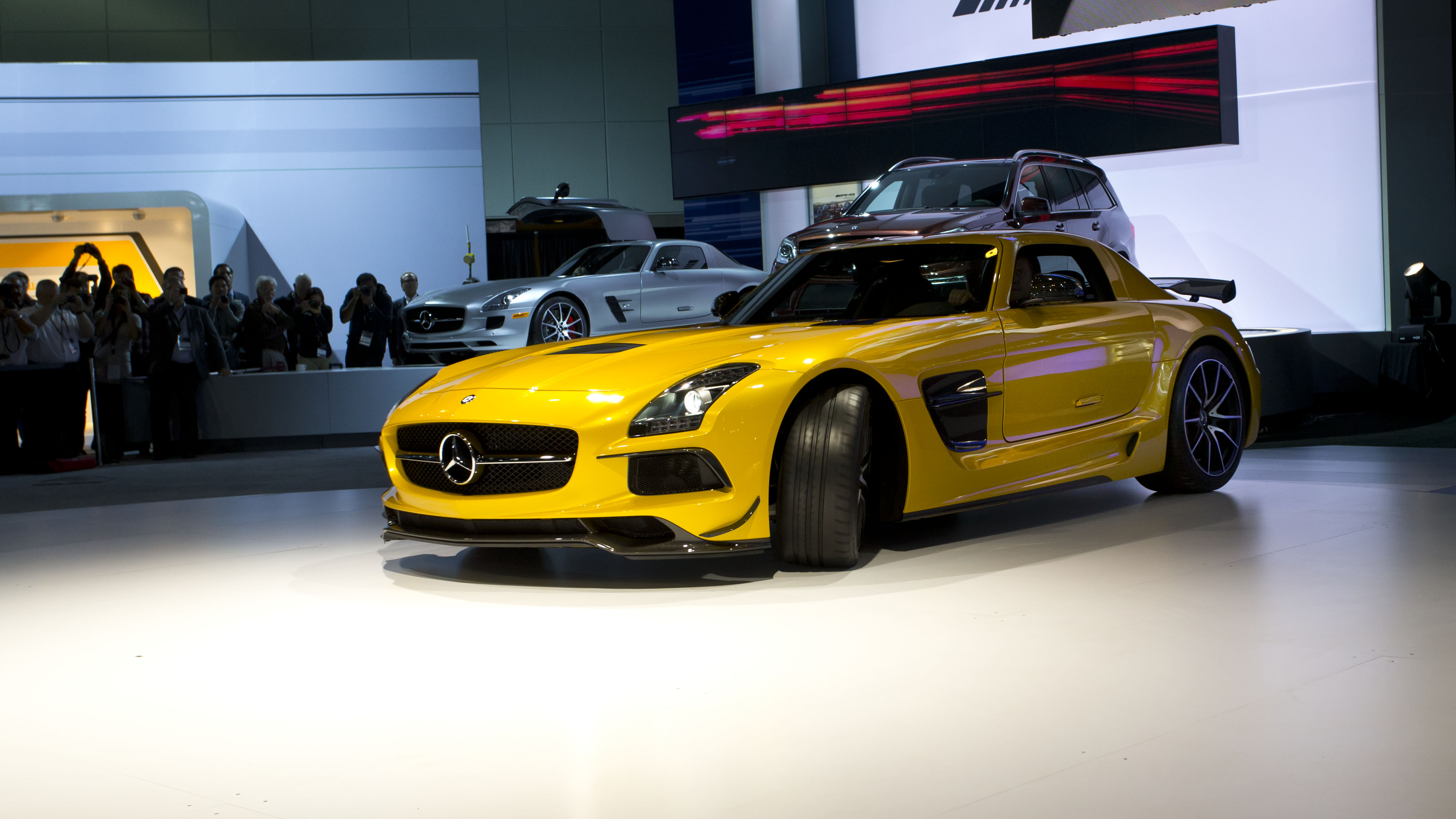 2014, Mercedes benz, Sls, Amg, Black, Series, Supercar, Yellow Wallpaper