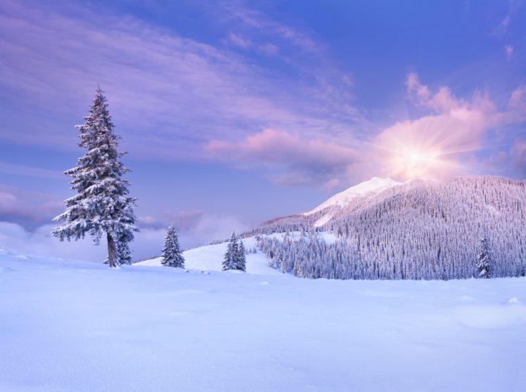 clouds, Landscape, Nature, Mountains, Sky, Winter, Snow HD Wallpaper Desktop Background