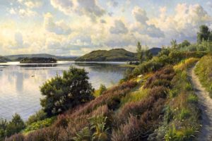 monsted, Painting, Landscape, River