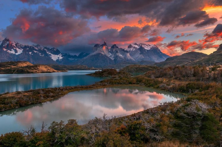 patagonia, Chile, River, Clouds, Mountains HD Wallpaper Desktop Background