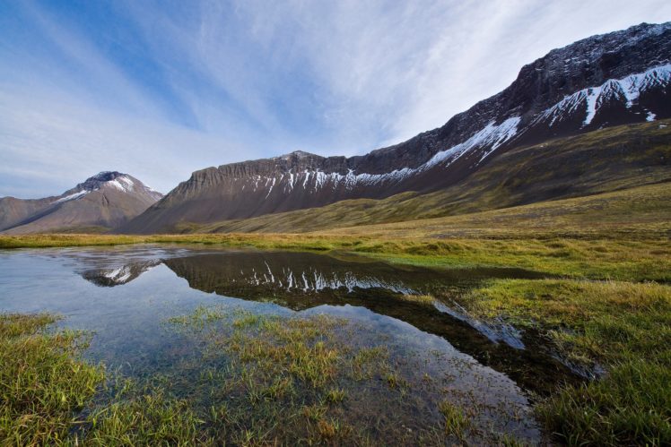 valley, Grass, Reflection, River, Lake, Mountains HD Wallpaper Desktop Background