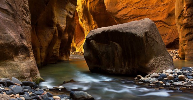 zion, National, Park, River, Stream, Rocks HD Wallpaper Desktop Background