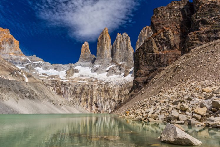 mountains, Landscape, Scale, Patagonia, Lake, Chili HD Wallpaper Desktop Background