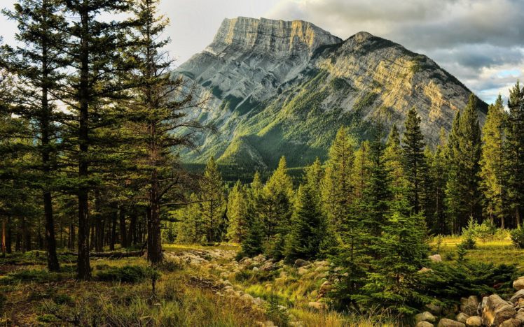 mount, Rundle, Alberta, Canada, Early, Light, Banff, National, Park HD Wallpaper Desktop Background