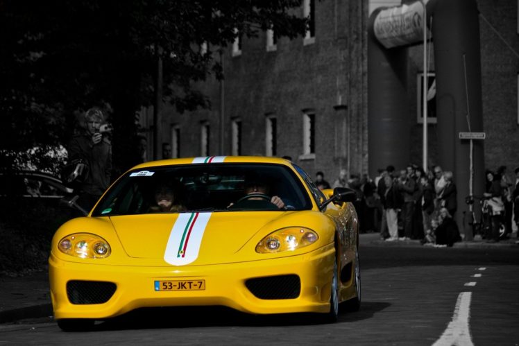 2003, 360, Challenge, Ferrari, Stradale, Jaune, Giallo, Yellow HD Wallpaper Desktop Background