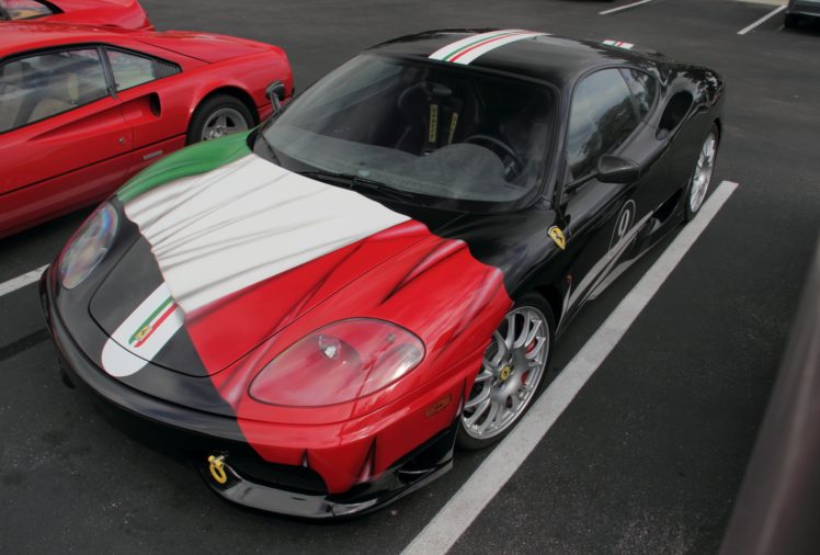 2003, 360, Challenge, Ferrari, Stradale, Noir, Black, Nero HD Wallpaper Desktop Background