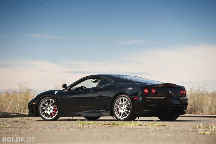 2003, 360, Challenge, Ferrari, Stradale, Noir, Black, Nero HD Wallpaper Desktop Background