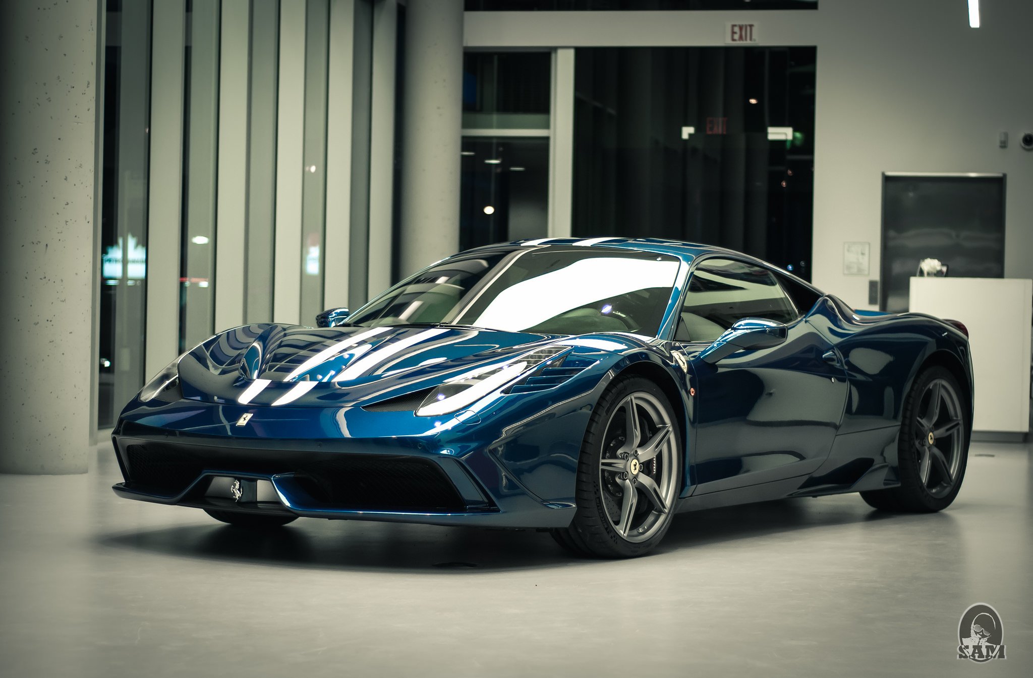 2013, 458, Ferrari, Speciale, Supercar, Bleu, Blue, Blu Wallpaper