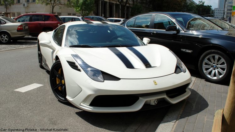 2013, 458, Ferrari, Speciale, Supercar, White, Blanc, Blanco HD Wallpaper Desktop Background