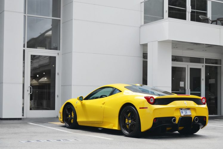 2013, 458, Ferrari, Speciale, Supercar, Jaune, Yellow, Giallo HD Wallpaper Desktop Background