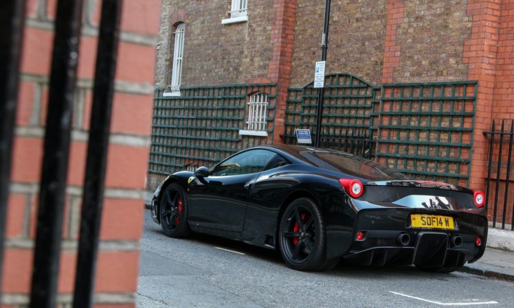 2013, 458, Ferrari, Speciale, Supercar, Noir, Black, Nero HD Wallpaper Desktop Background