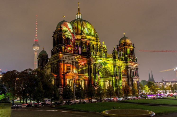 berlin, Germany, Building, Color, Lights HD Wallpaper Desktop Background