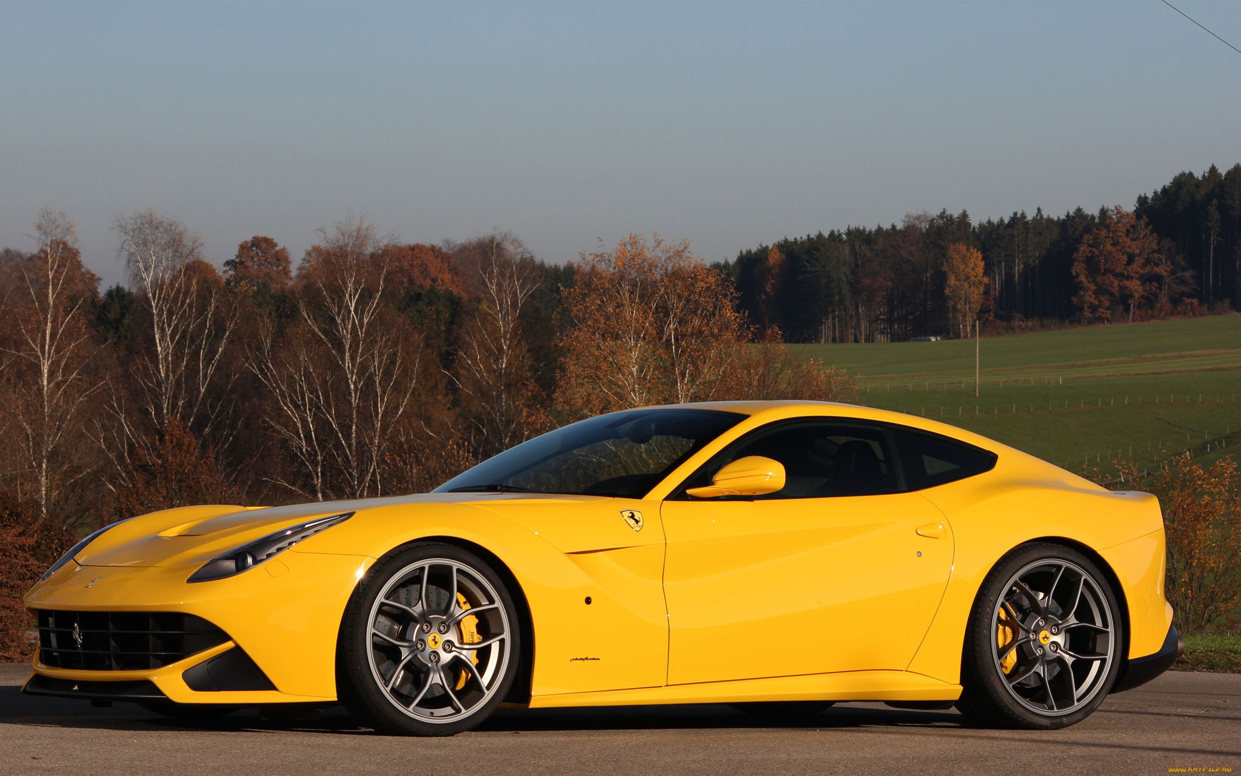 ferrari, F12, Berlinetta, Supercar, Yellow Wallpaper