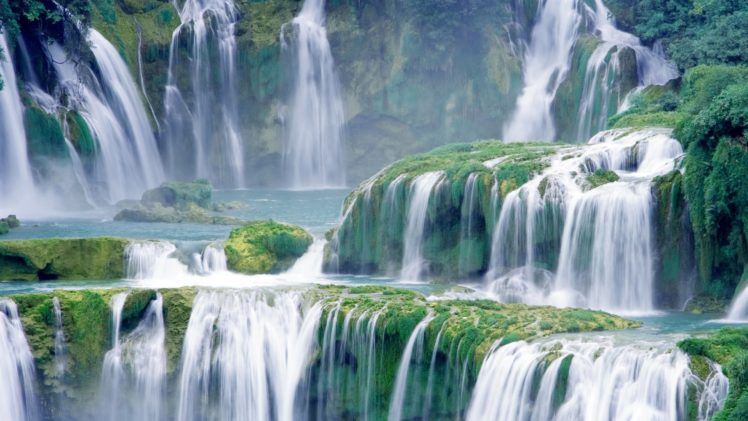 waterfall, River, Mountains HD Wallpaper Desktop Background