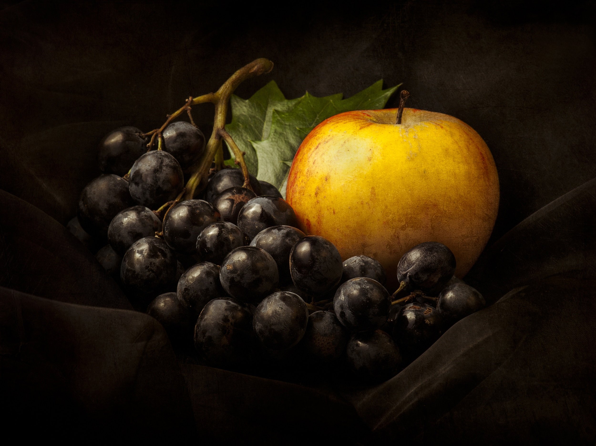 grape, Apple, Still, Life Wallpaper