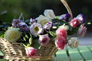 bouquet, Flowers, Basket, Still, Life, Roses