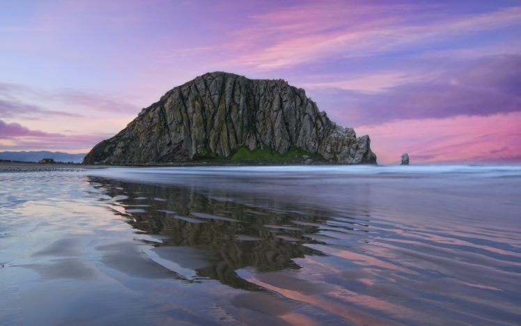 cliff, Mountains, Beaches, Landscapes, Reflection, Water, Ocean, Sea, Sky, Clouds, Sunset, Sunrise HD Wallpaper Desktop Background
