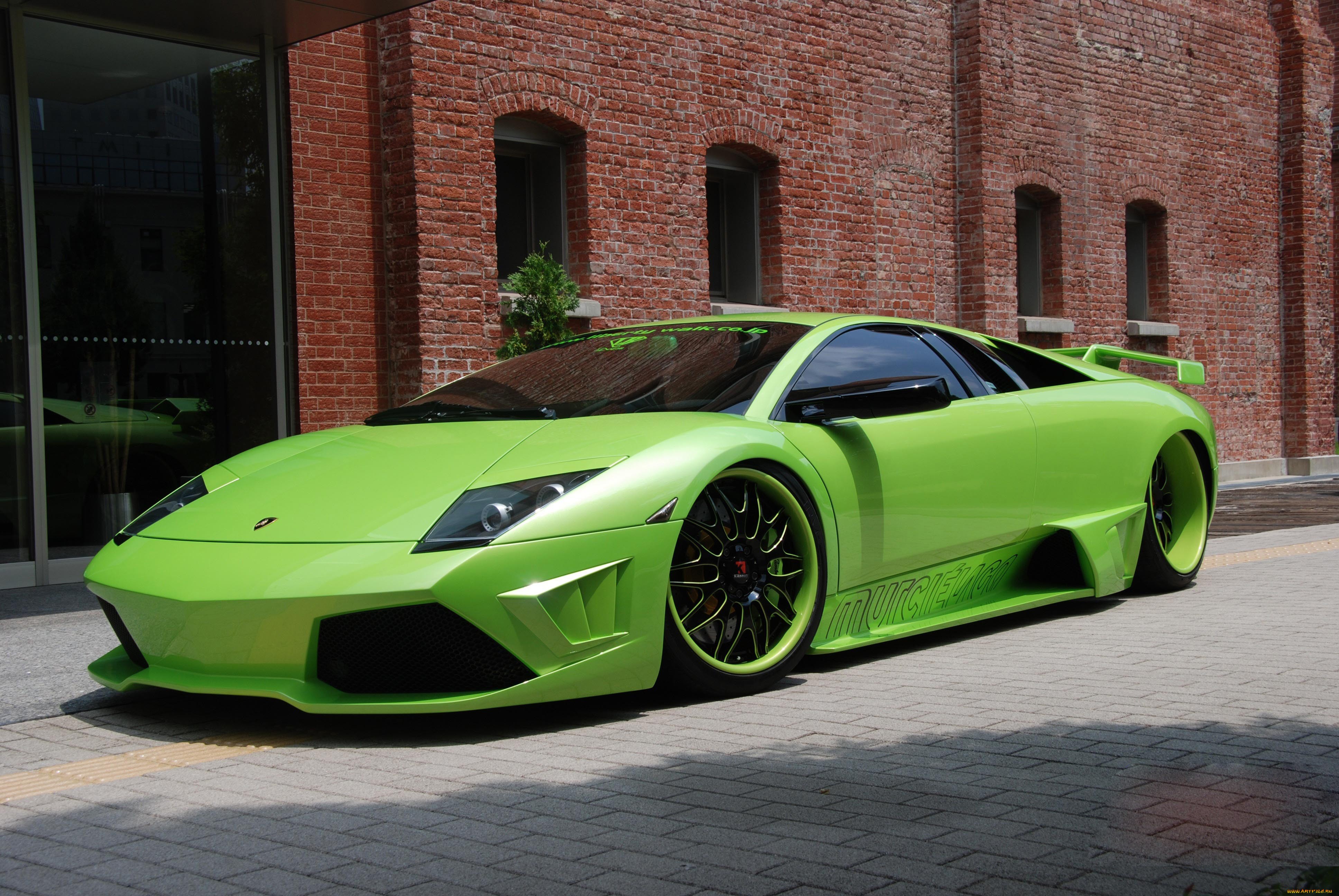 lamborghini, Murcielago, Supercar, Green, Tuning Wallpaper