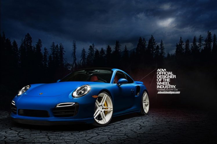 2013, 911, 991, Porsche, Turbo, Adv1, Wheels, Bleu, Blue HD Wallpaper Desktop Background