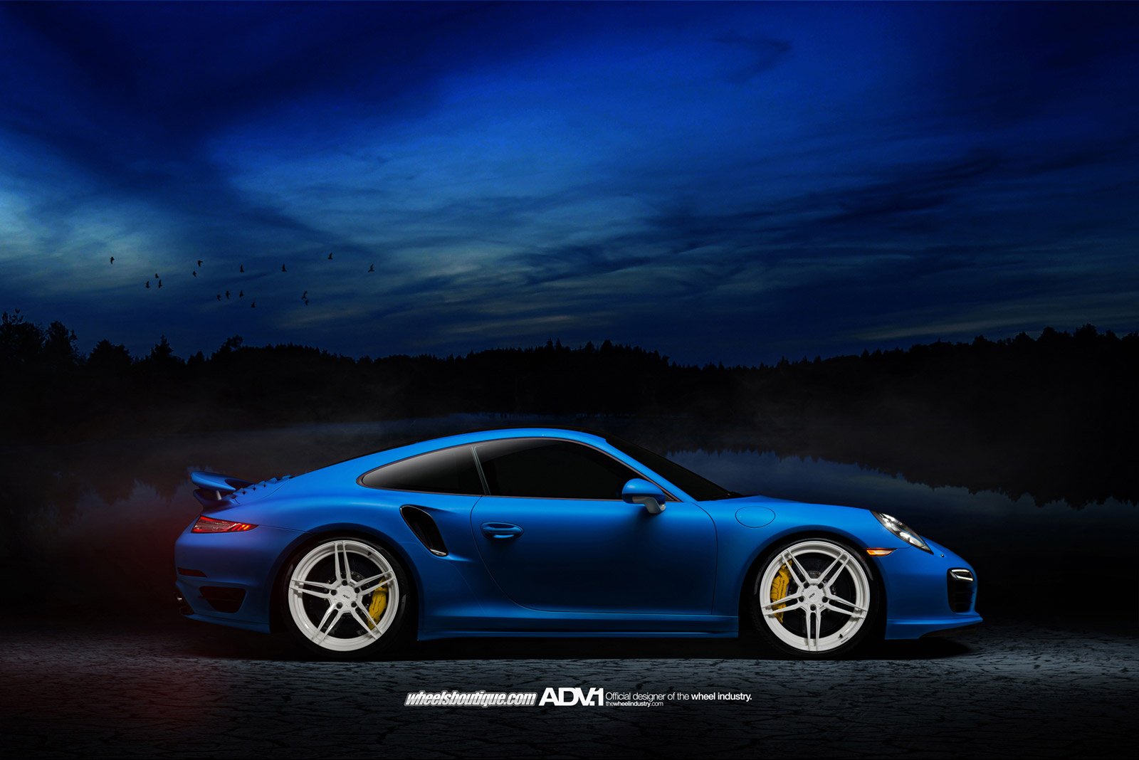 2013, 911, 991, Porsche, Turbo, Adv1, Wheels, Bleu, Blue Wallpaper