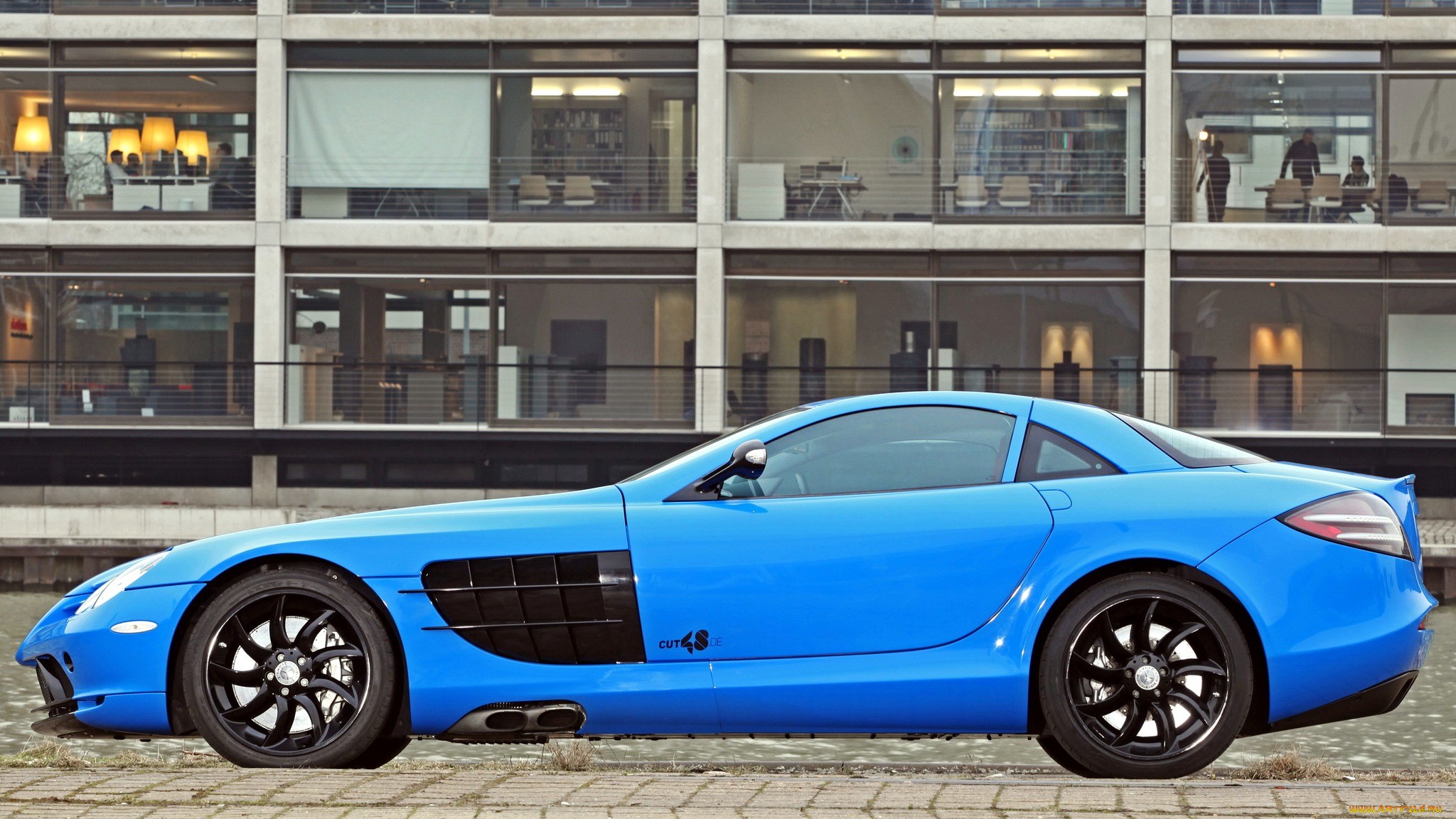 mercedes, Slr, Supercar, Blue, Tuning Wallpaper