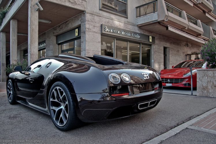 bugatti, Supercar, Veyron, Black, Noir, Nero HD Wallpaper Desktop Background