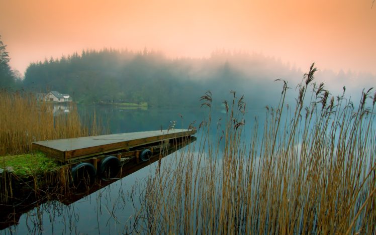 lake, Pontoon, Bridge HD Wallpaper Desktop Background