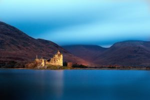 kilchurn, Castle, Scotland, Lake, Loch, Awe, Great, Britain, Mountains