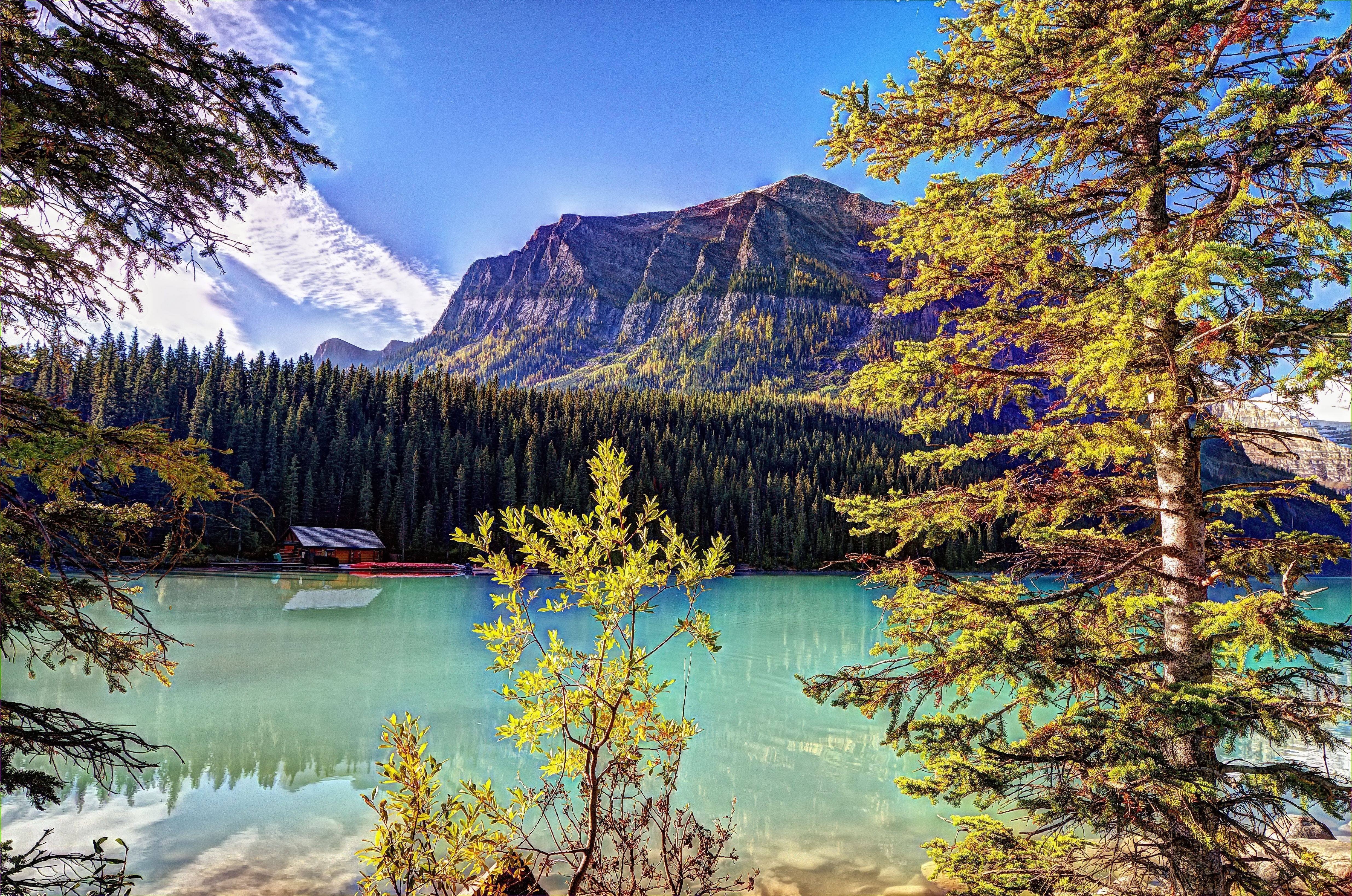 lake, Louise, Banff, National, Park, Alberta, Canada, Mountains Wallpaper
