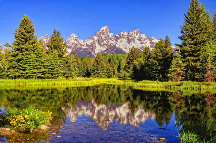 lake, Mountains, Trees, Landscape, Reflection HD Wallpaper Desktop Background