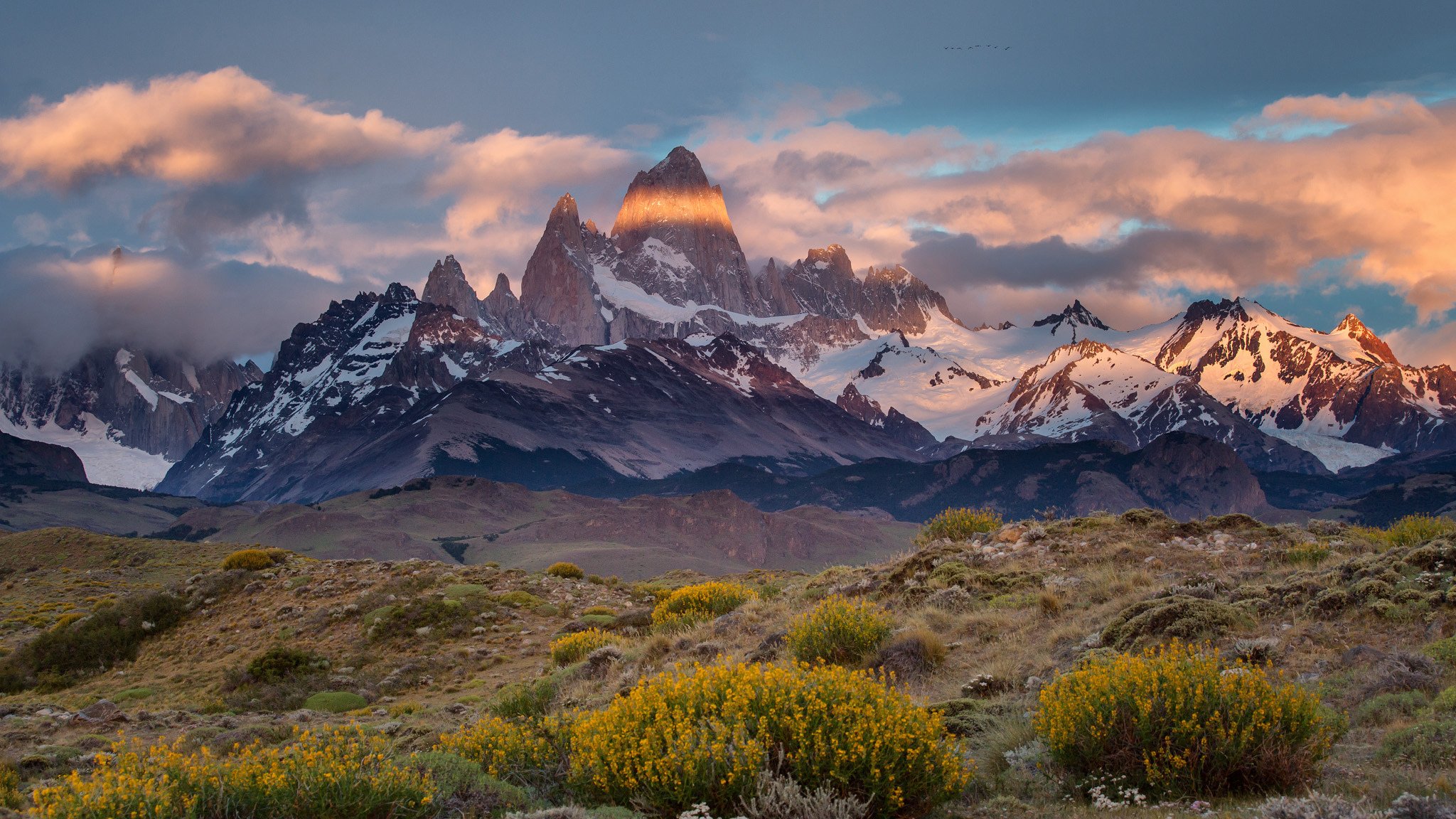 argentina, Chile, Border, Patagonia, Monte, Desert, Mount, Fitz, Roy Wallpaper