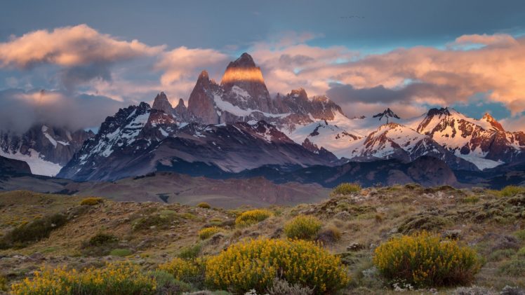 argentina, Chile, Border, Patagonia, Monte, Desert, Mount, Fitz, Roy HD Wallpaper Desktop Background