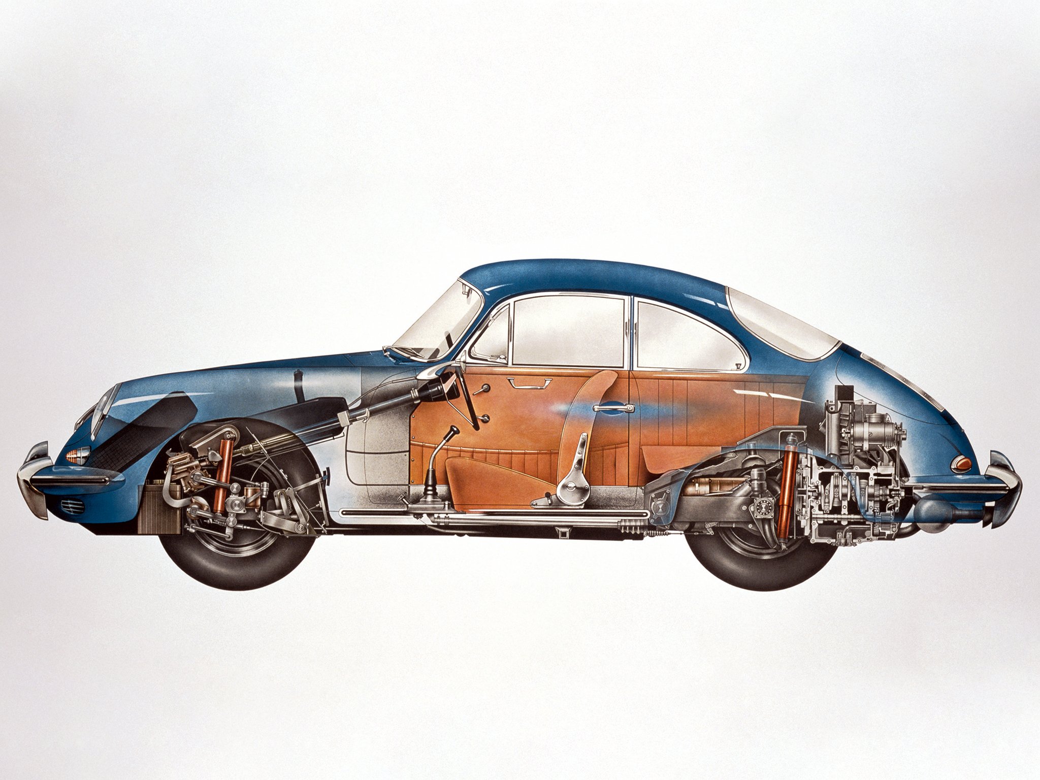1962, Porsche, 356b, 1600, Coupe,  t 6 , Classic, Interior Wallpaper