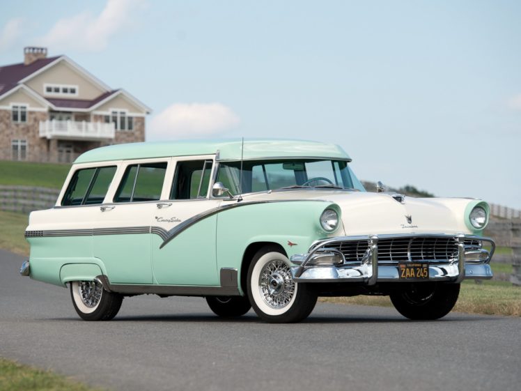 1956, Ford, Country, Sedan, 8 passenger, Stationwagon,  79b , Retro HD Wallpaper Desktop Background