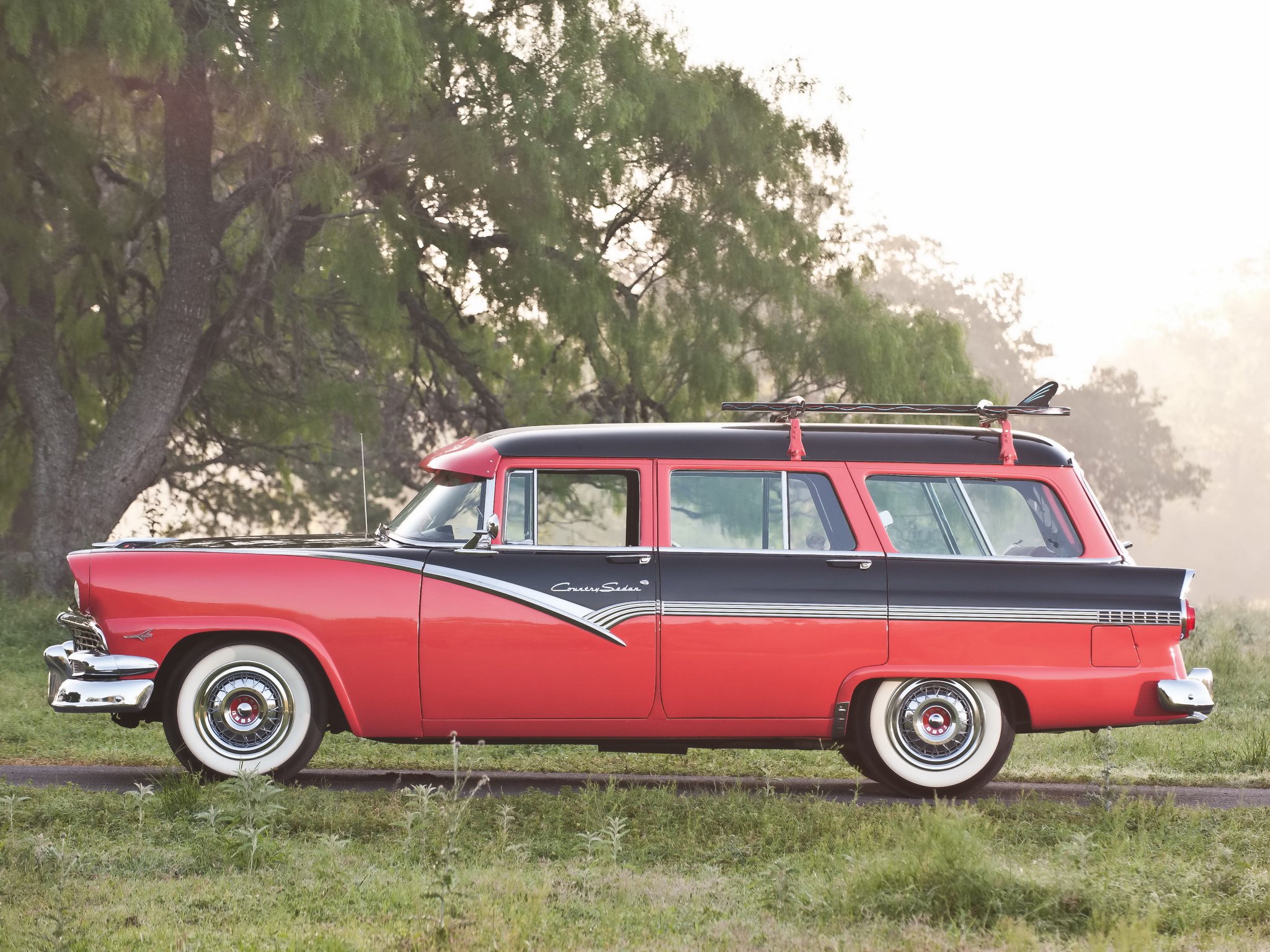 1956, Ford, Country, Sedan, 8 passenger, Stationwagon,  79b , Retro Wallpaper