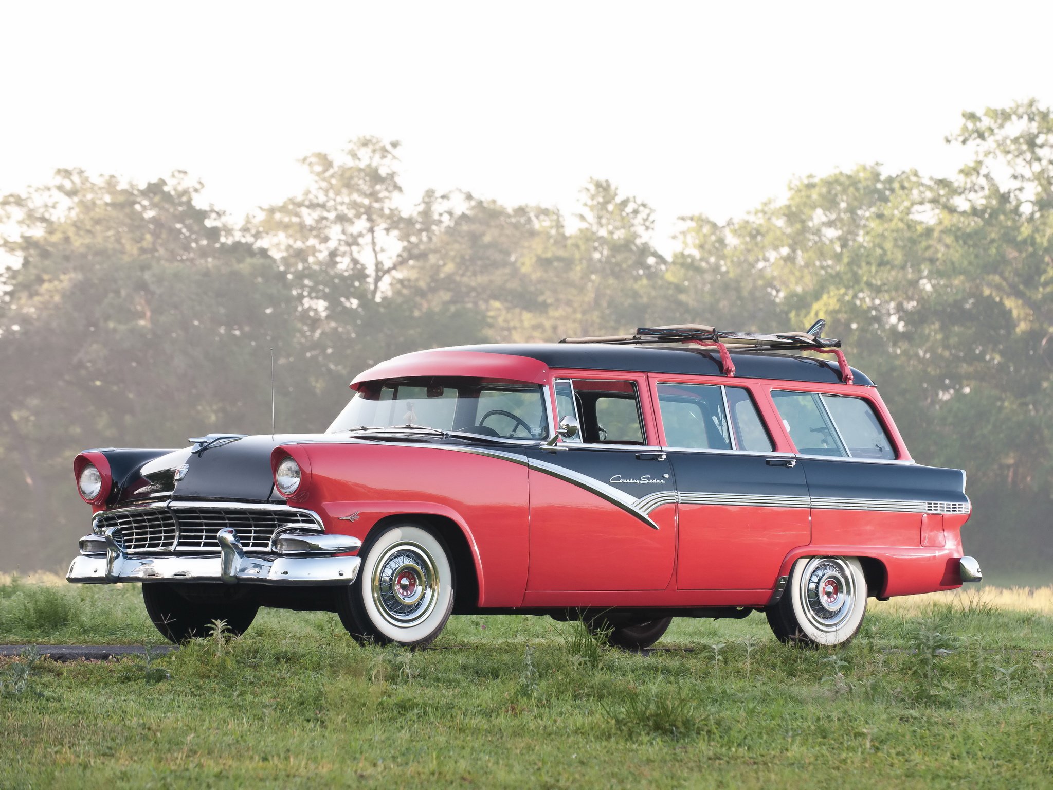 1956, Ford, Country, Sedan, 8 passenger, Stationwagon,  79b , Retro Wallpaper