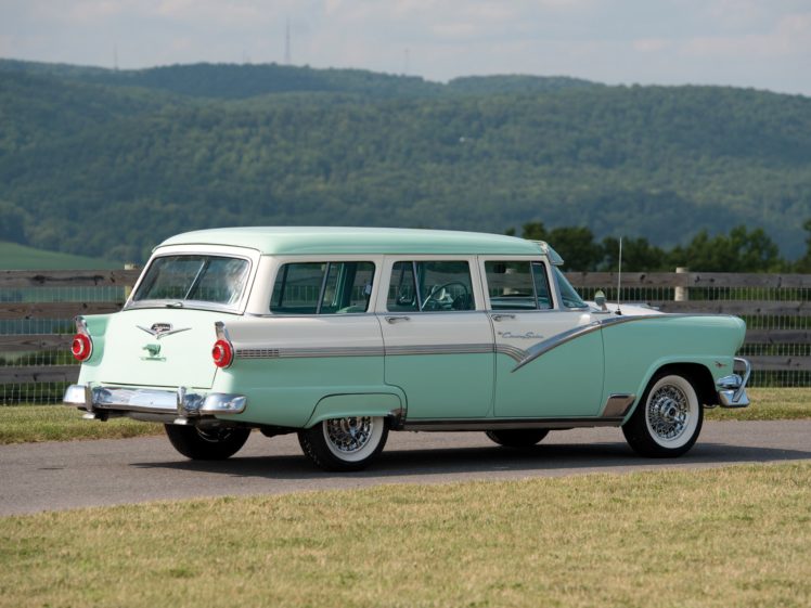 1956, Ford, Country, Sedan, 8 passenger, Stationwagon,  79b , Retro HD Wallpaper Desktop Background