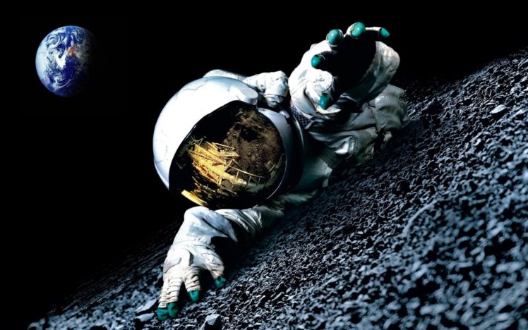 space, Earth, Moon, Astronaut HD Wallpaper Desktop Background
