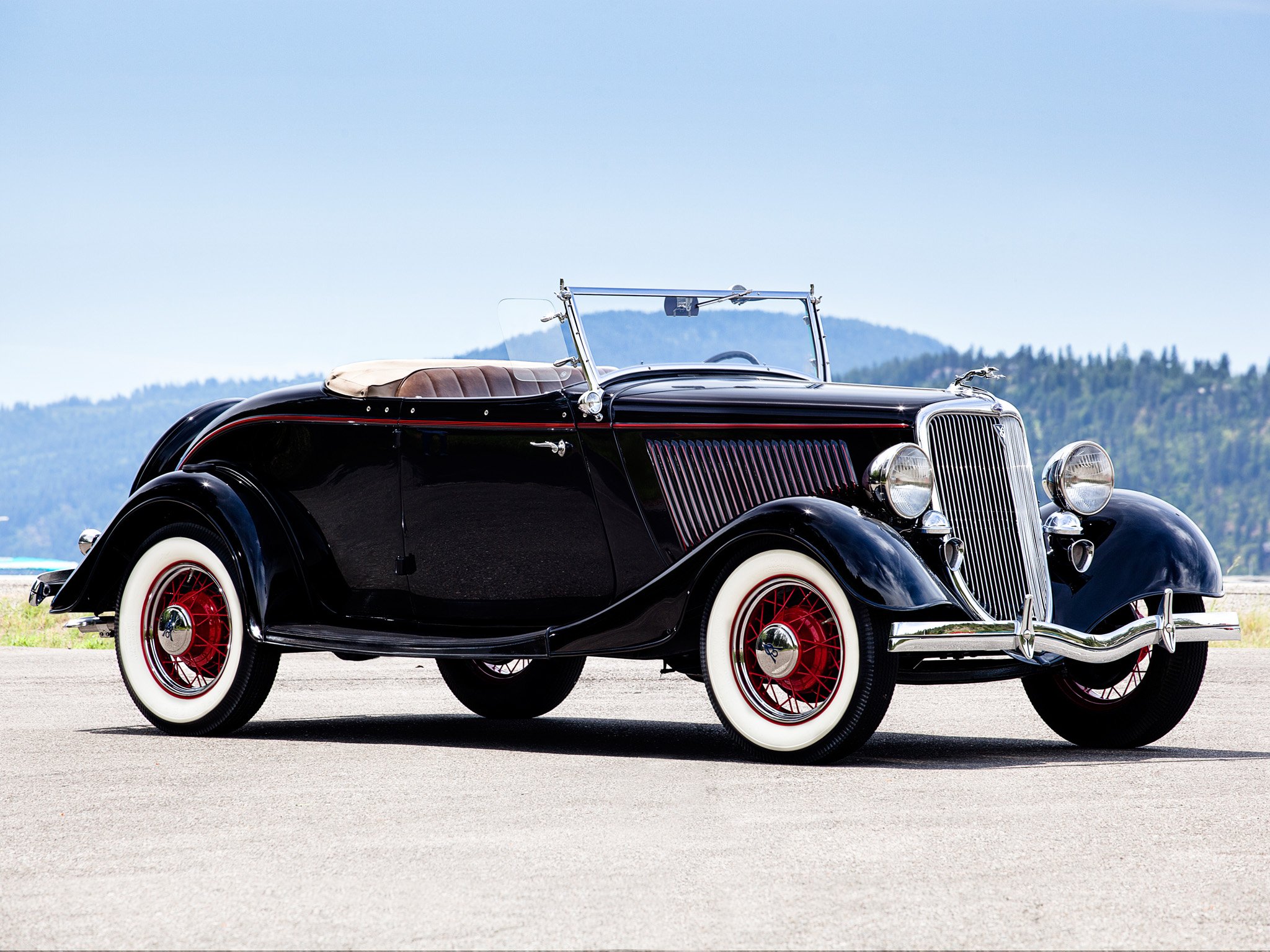 1934, Ford, V8, Deluxe, Roadster,  40 710 , Retro, V 8 Wallpaper