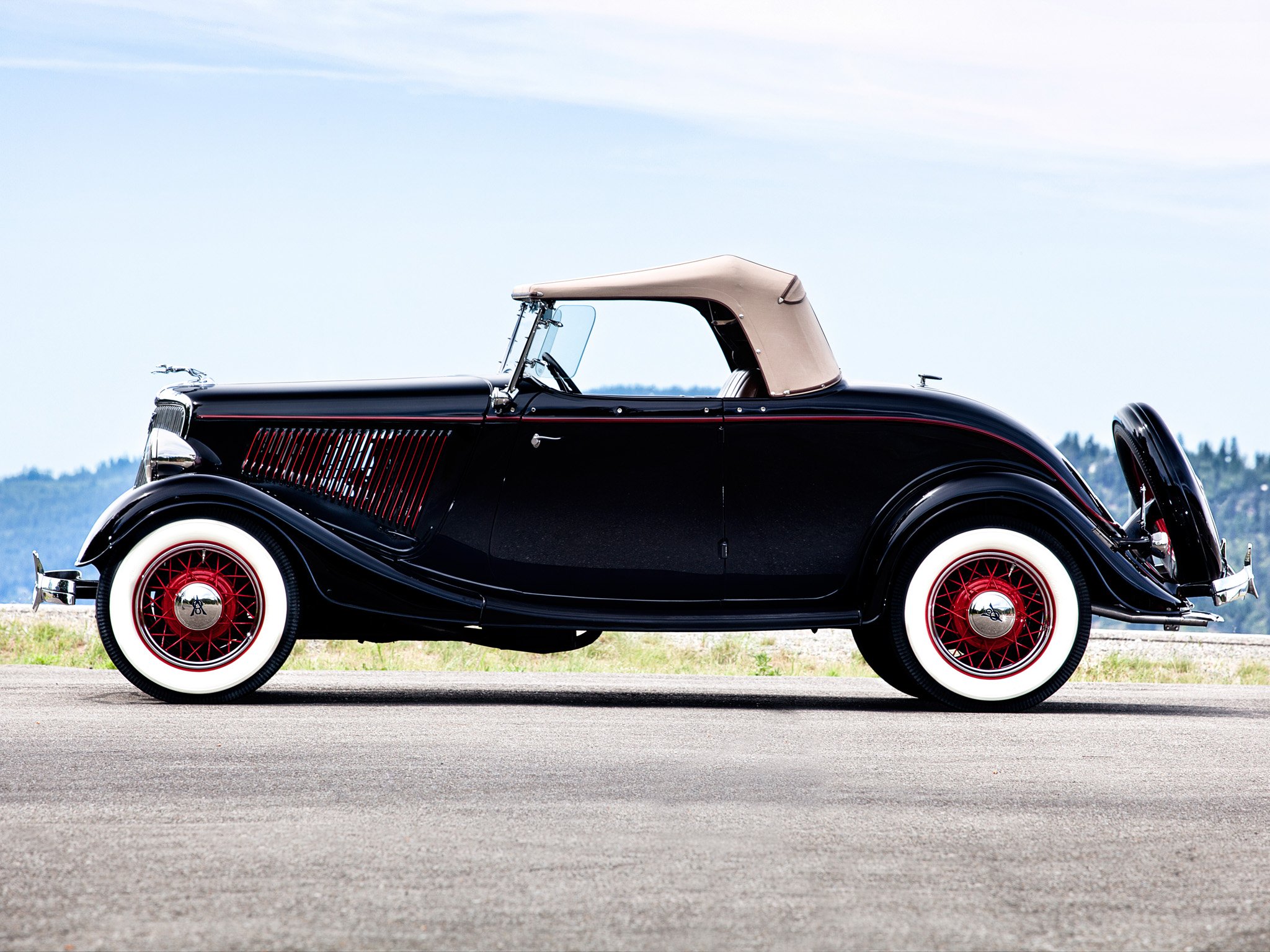 1934, Ford, V8, Deluxe, Roadster,  40 710 , Retro, V 8 Wallpaper