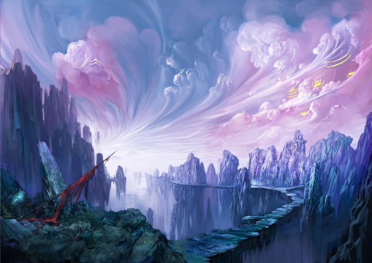 fantastic, World, Clouds, Fantasy, Magic, Magical, Landscape HD Wallpaper Desktop Background