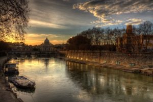 italy, Rivers, Sunrises, And, Sunsets, Bridges, Roma, Cities