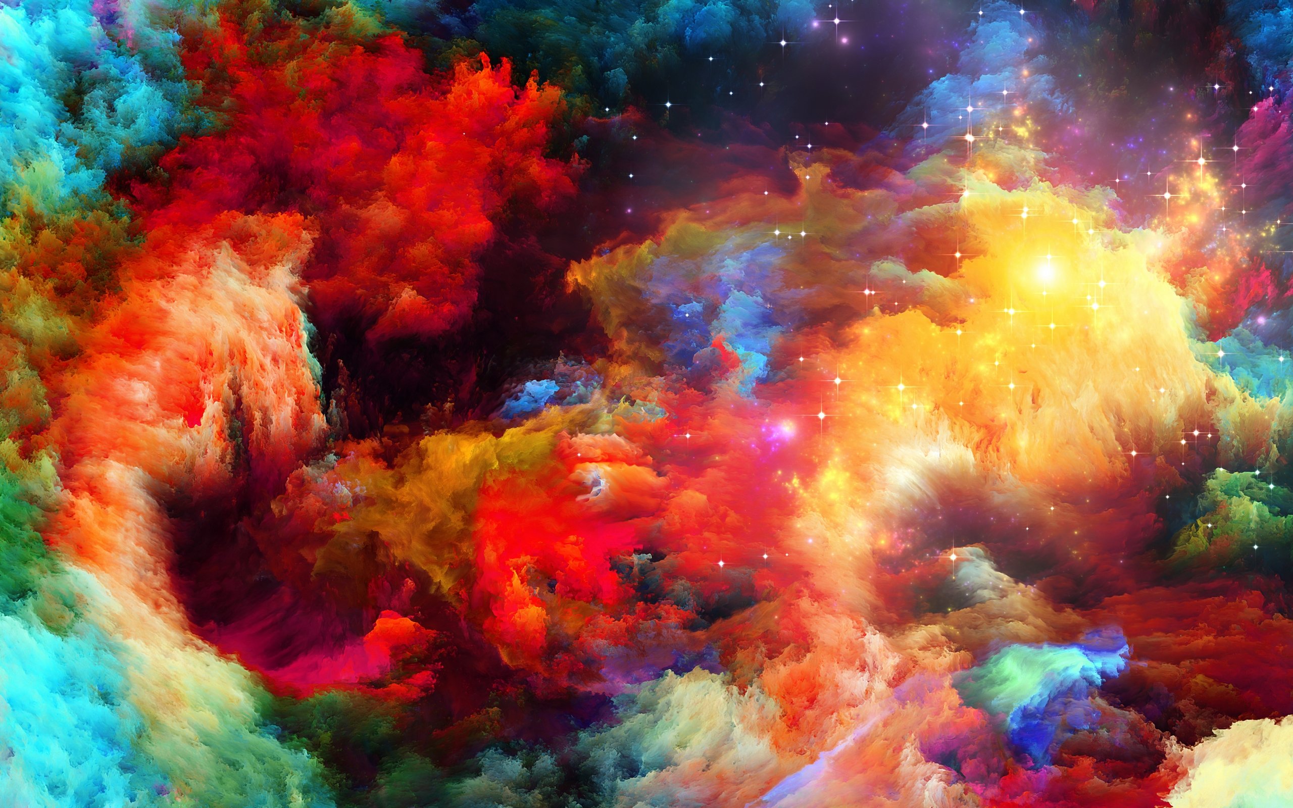colors, Sky, Space, Clouds, Stars Wallpaper