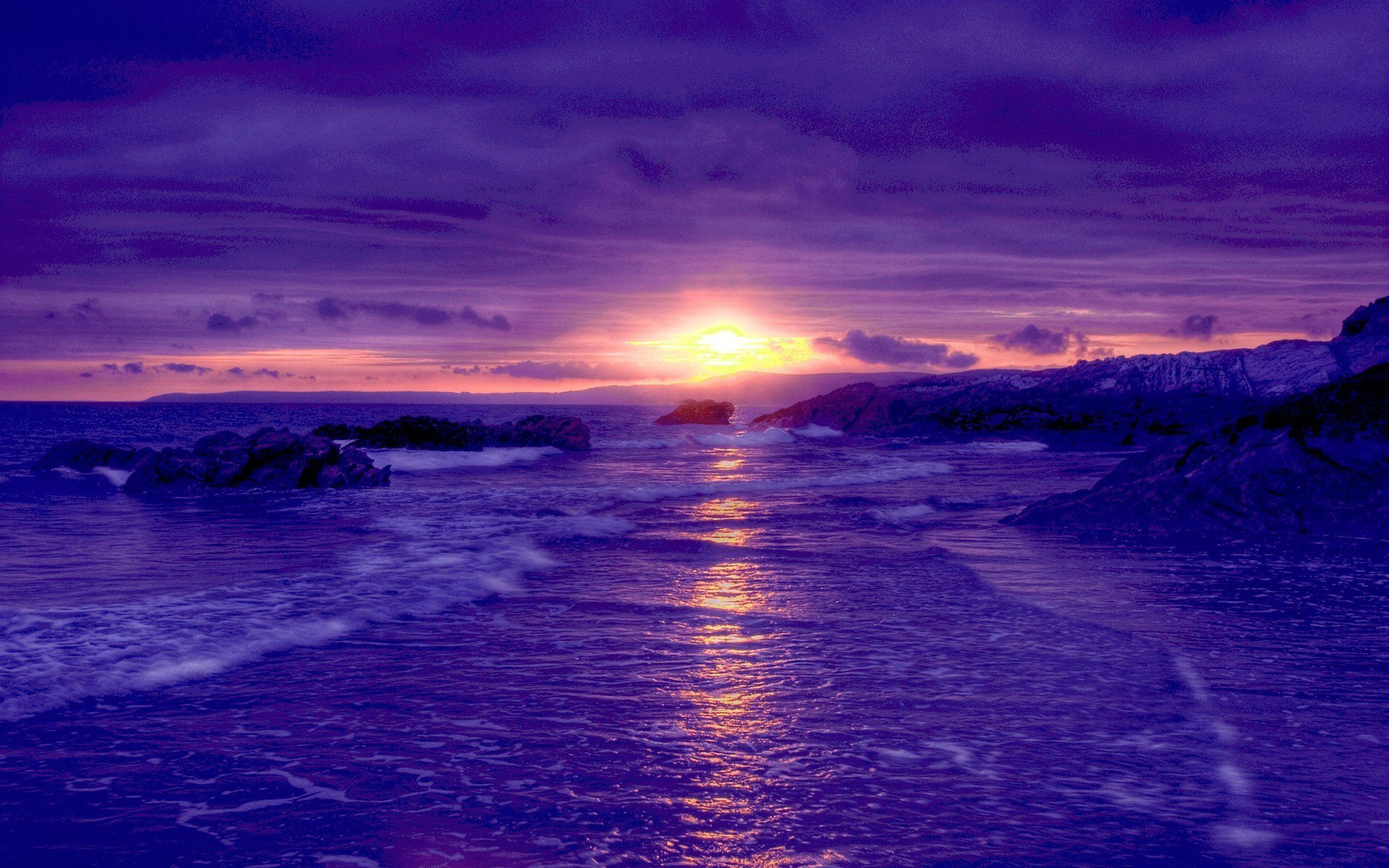 Download hd wallpapers of 438053-sunset, Ocean, Sea, Blue, Purple. 