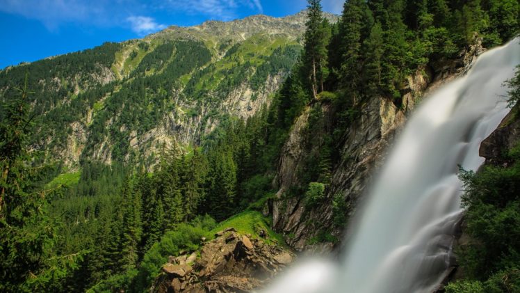waterfall, Nature, Mountain, Forest HD Wallpaper Desktop Background