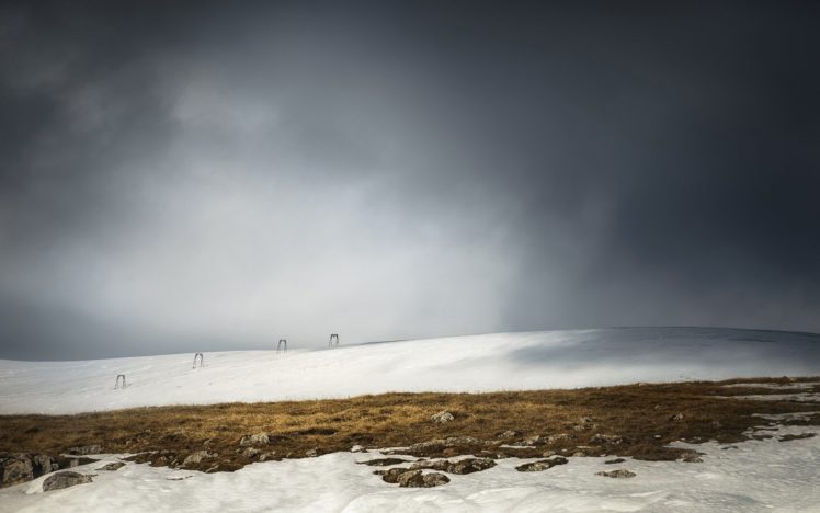 snow, Mountain, Winter, Sky, Clouds HD Wallpaper Desktop Background