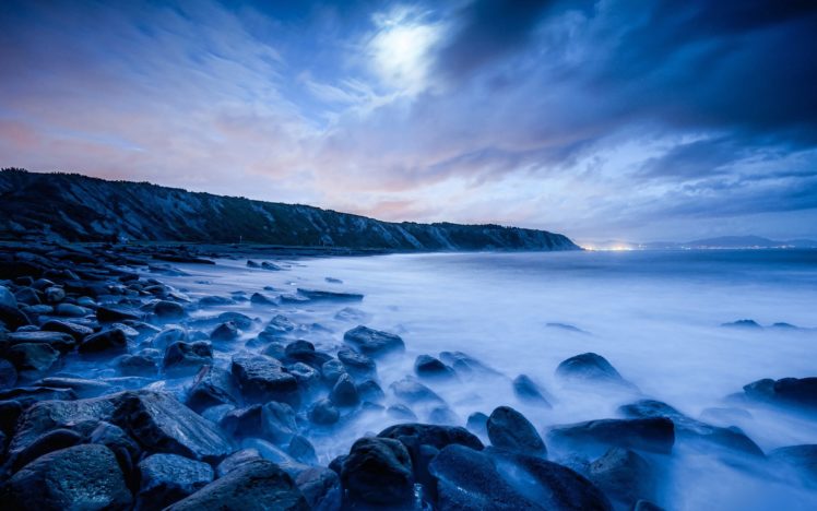 sea, Blue, Fog, Sky, Nature, Rocks HD Wallpaper Desktop Background